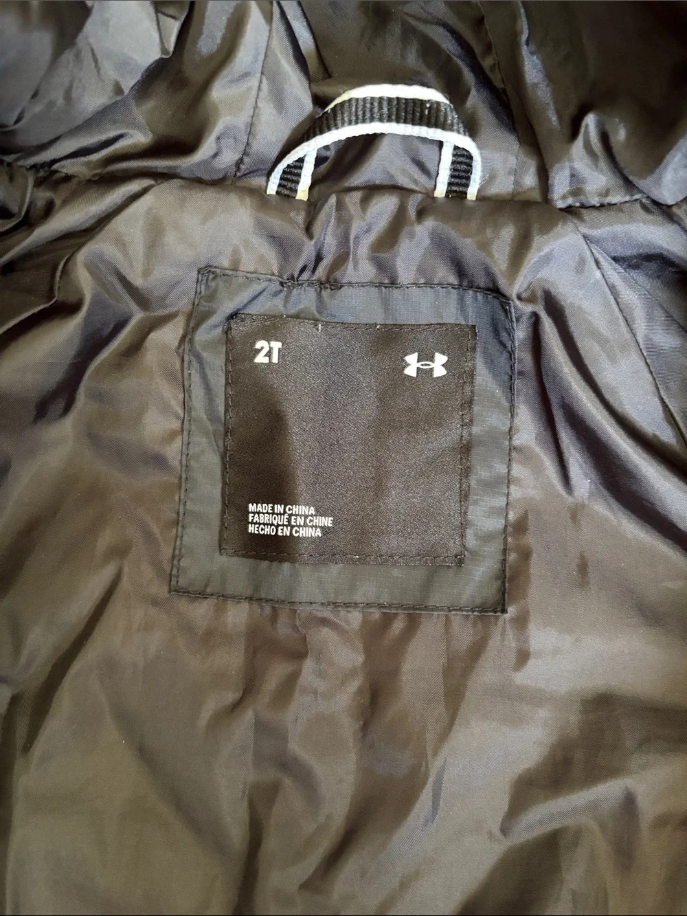Under Armour Kids Black and Gray Hooded Puffer Jacket